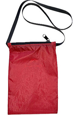 Reise-/Pass-/Handy Umhängetasche nur 9 gr. -rot- aus Gleitschirmstoff - upcycling