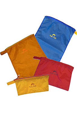 SET 4 Stk. -Travelbags - Packsäcke -  7 / 4.5 / 2 / 1 Liter  - total nur 50 gramm - div. Farben