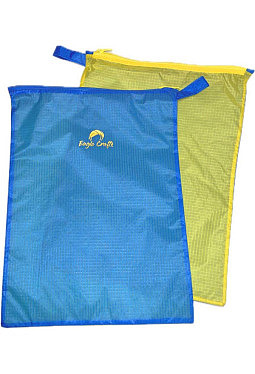 Travelbag - Packsack -  4.5 Liter nur 15 gr. - 2 Seiten,2 farben blau/gelb- aus Gleitschirmstoff - upcycling